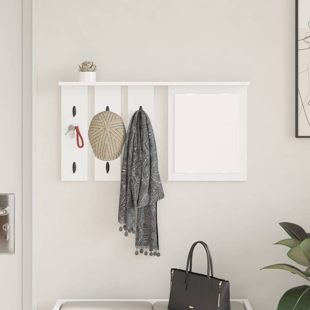 vidaXL Wandmontierter Kleiderständer mit Regal Weiß 85 x 10 x 45 cm