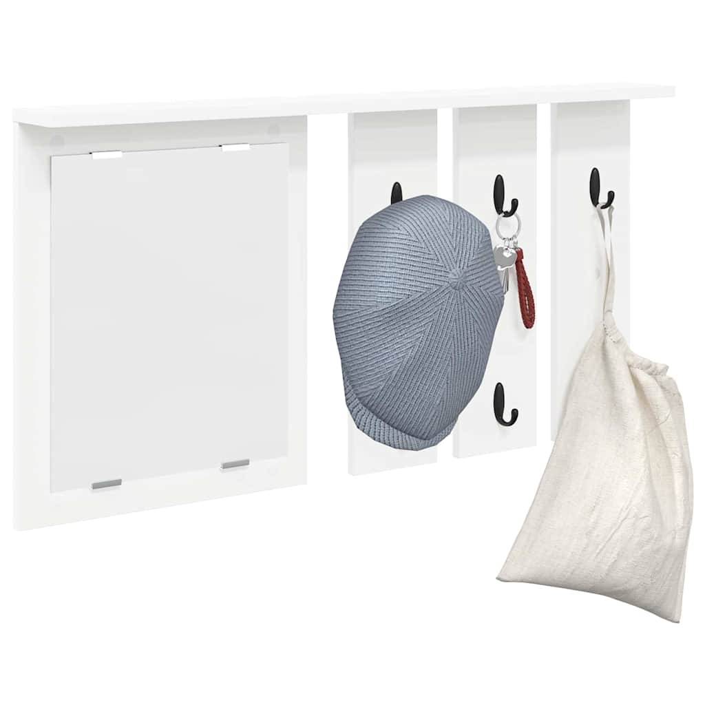 vidaXL Wandmontierter Kleiderständer mit Regal Weiß 85 x 10 x 45 cm