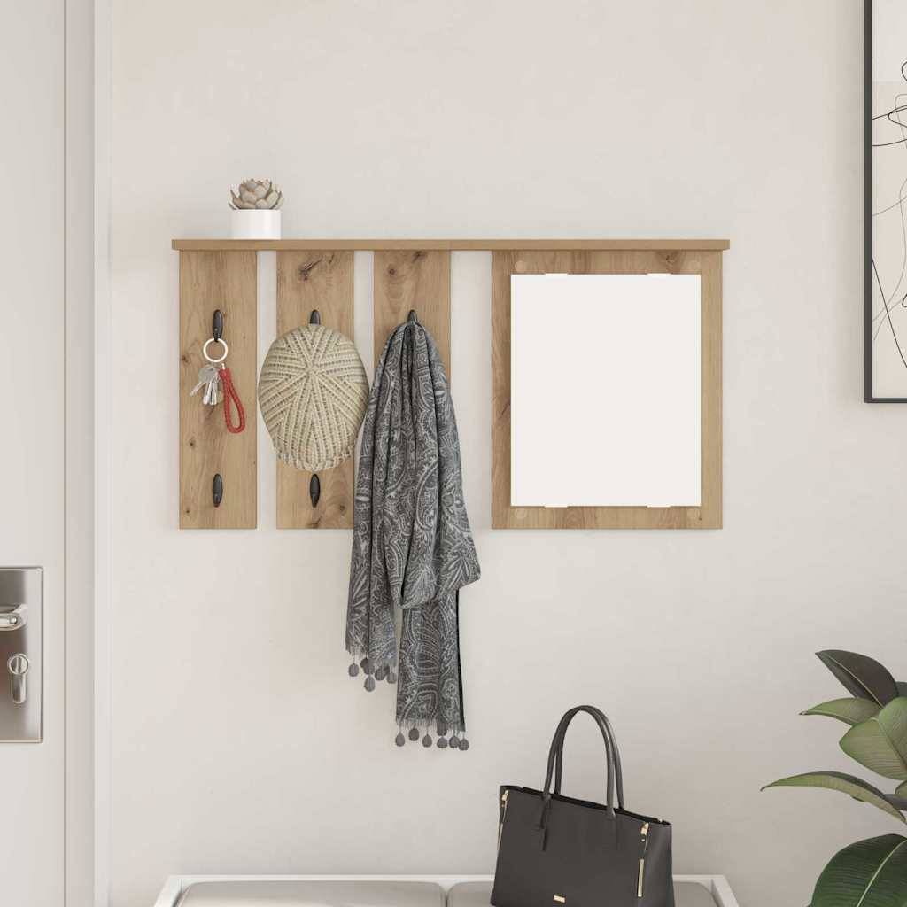 vidaXL Wandmontierter Kleiderständer Artisan-Eiche 85 x 10 x 45 cm