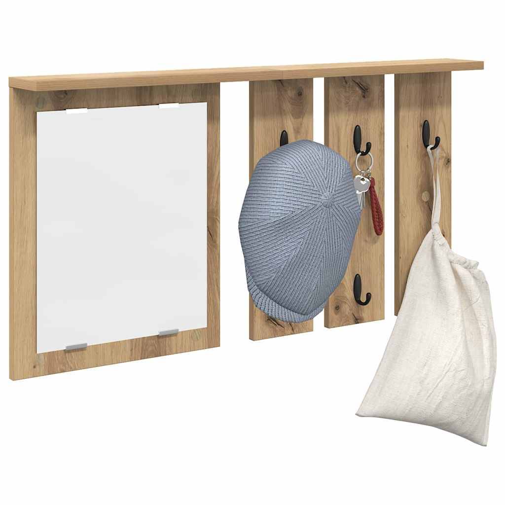 vidaXL Wandmontierter Kleiderständer Artisan-Eiche 85 x 10 x 45 cm