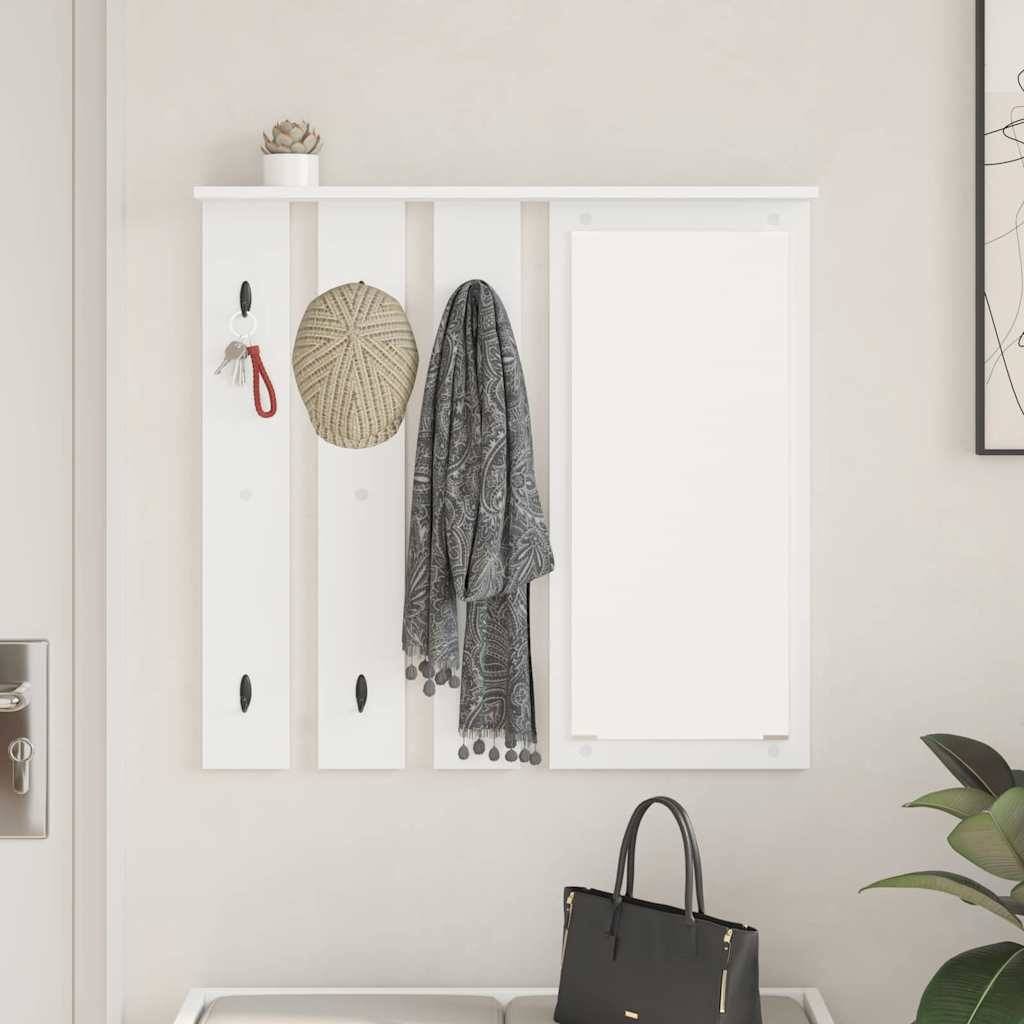 vidaXL Wandmontierter Kleiderständer mit Regal Weiß 84 x 10 x 80 cm