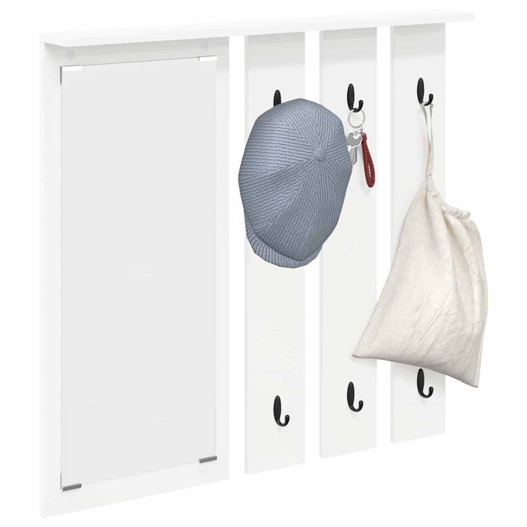 vidaXL Wandmontierter Kleiderständer mit Regal Weiß 84 x 10 x 80 cm