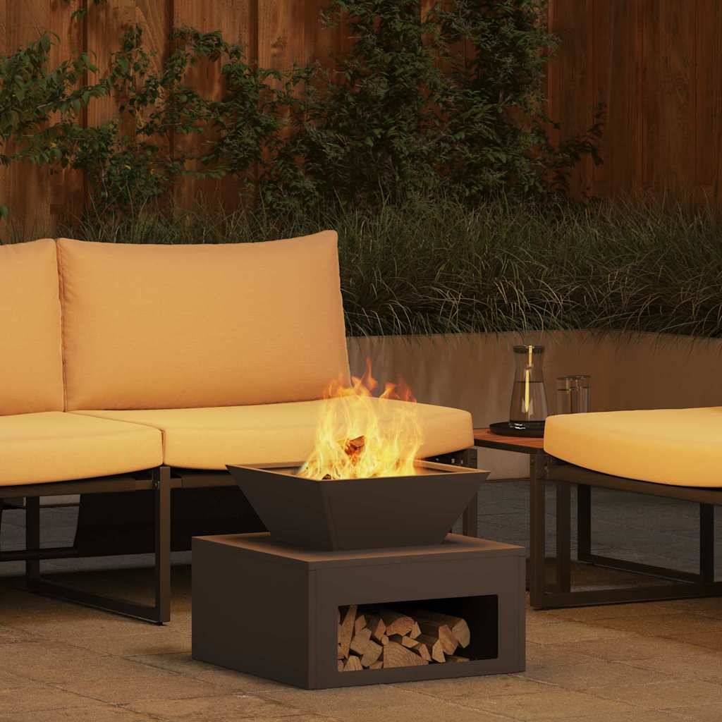 vidaXL Feuerstelle Schwarz 50 x 50 x 40 cm Stahl