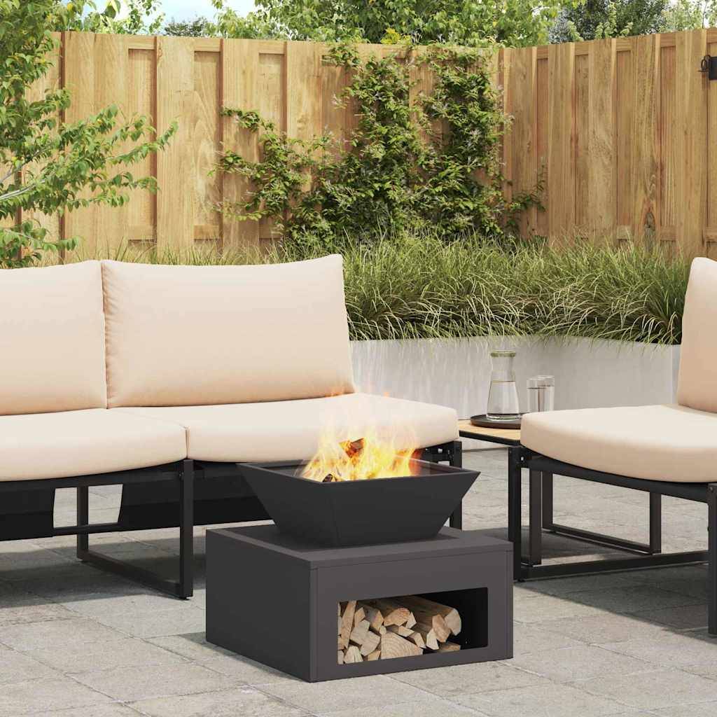 vidaXL Feuerstelle Schwarz 50 x 50 x 40 cm Stahl