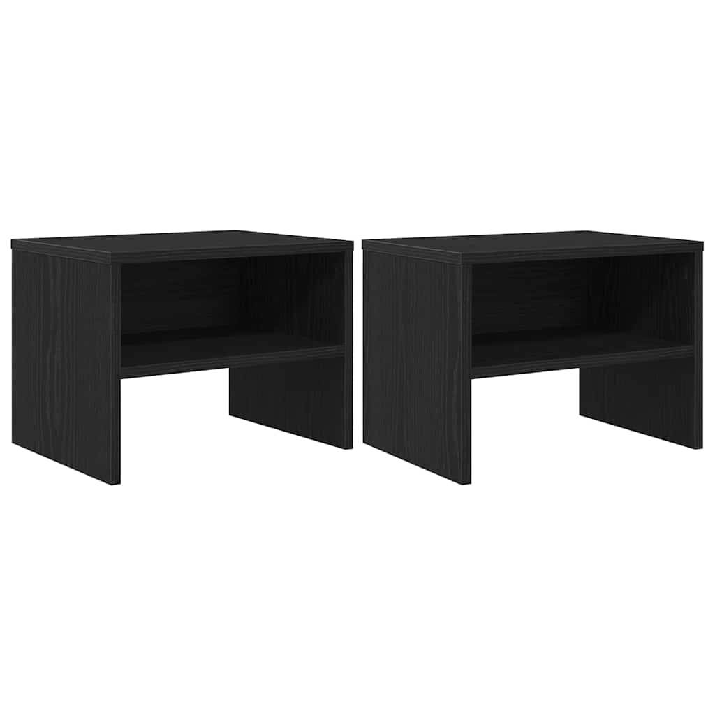 vidaXL Nachttisch 2 pcs Schwarz Eichen-Optik 40 x 40 x 30 cm