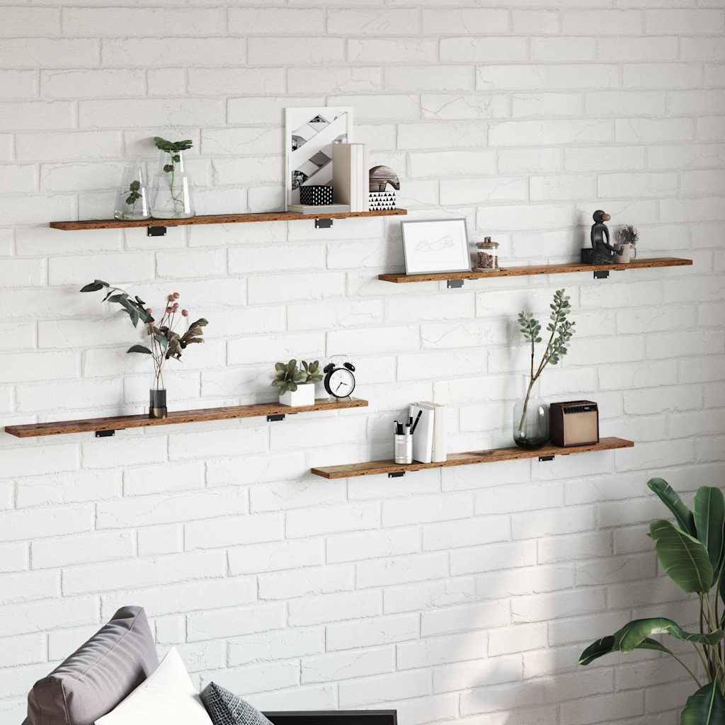 vidaXL Regalbrett 4 pcs Braun 100 x 10 x 1,5 cm Holzwerkstoff