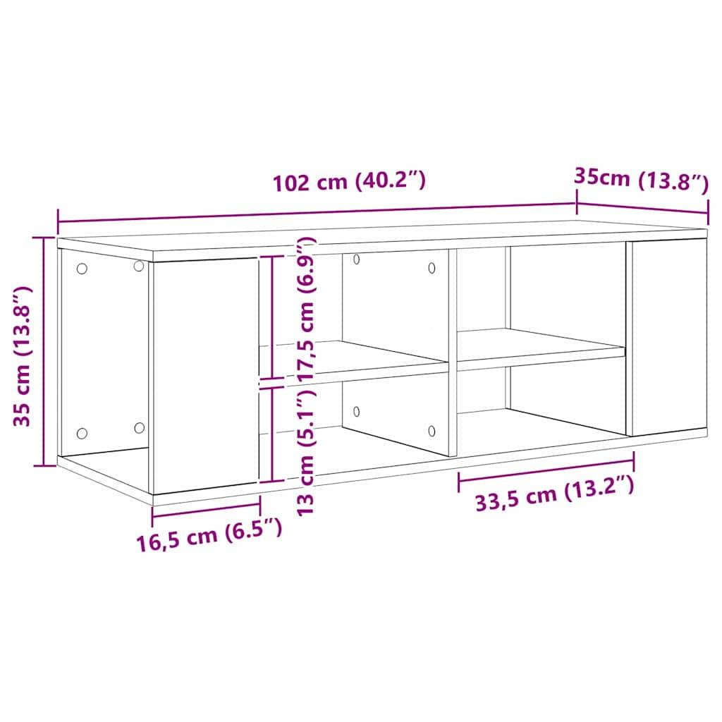 vidaXL TV-Schrankset Artisan-Eiche 102 x 35 x 35 cm Holzwerkstoff