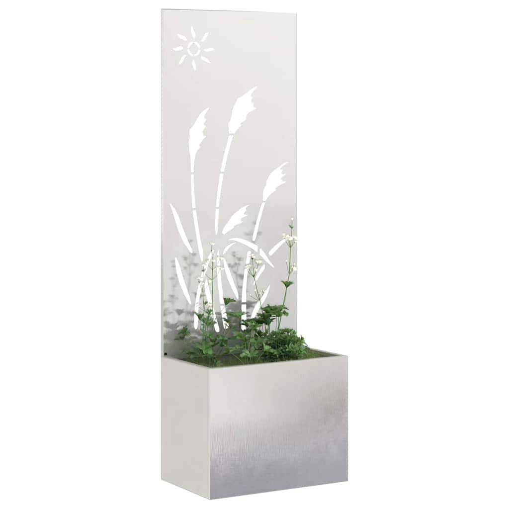 vidaXL Garten Sichtschutz-Leinwand Silber 50 x 150 cm Edelstahl