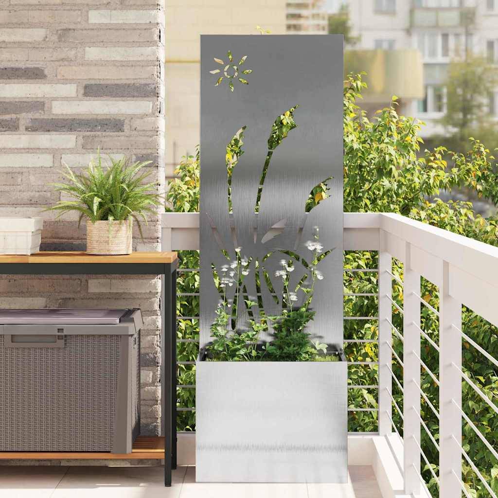 vidaXL Garten Sichtschutz-Leinwand Silber 50 x 150 cm Edelstahl