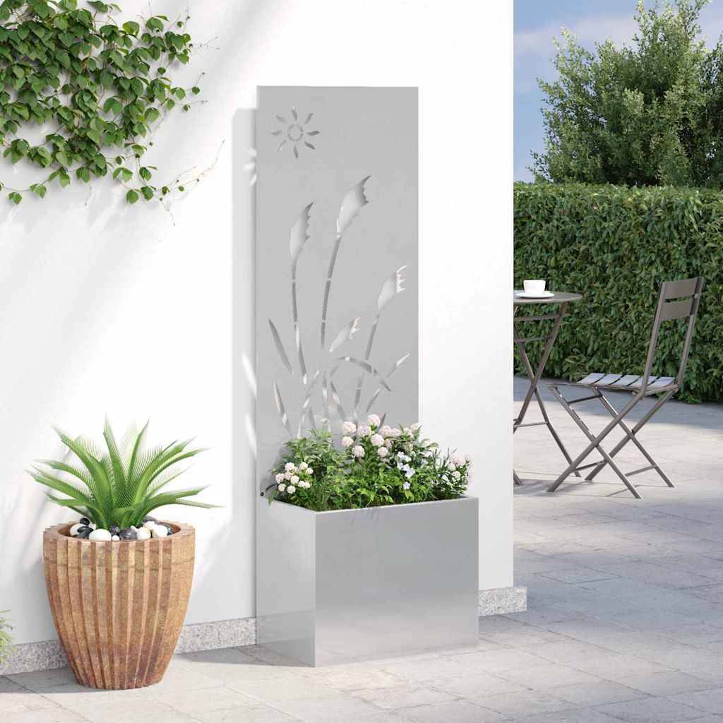 vidaXL Garten Sichtschutz-Leinwand Silber 50 x 150 cm Edelstahl