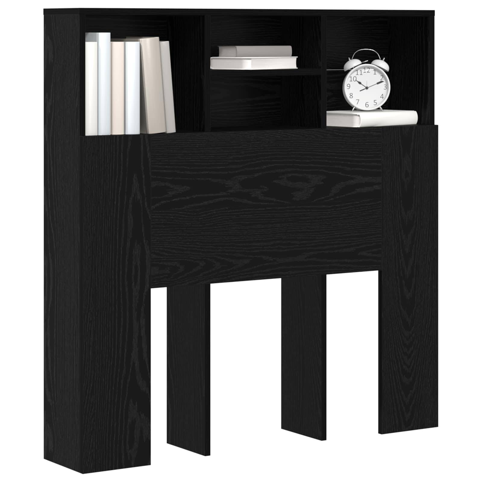 vidaXL Kopfteil Schrank Schwarz Eichen-Optik 100 x 19 x 103,5 cm