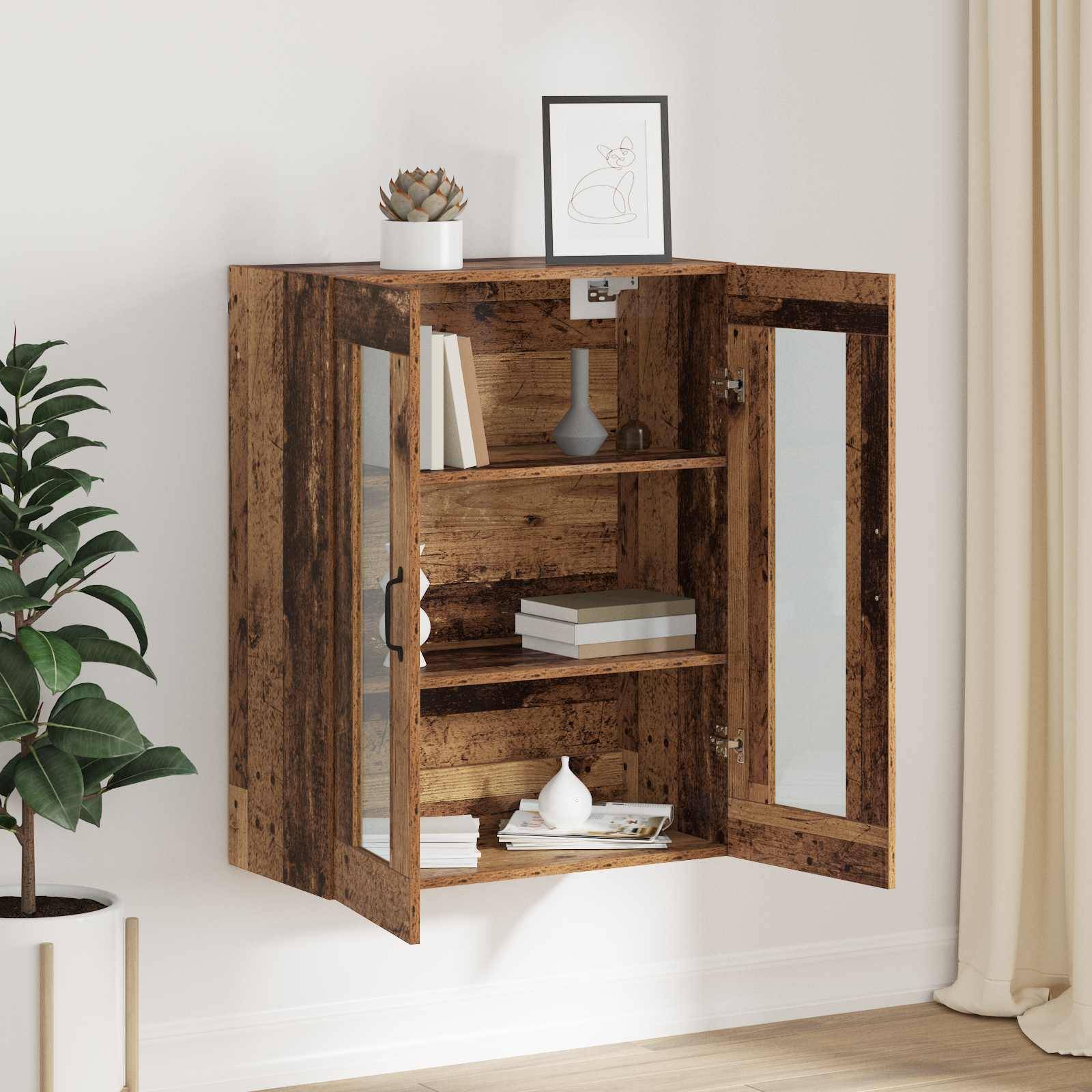 vidaXL Aufbewahrungsschrank Wandmontiert Altholz 69,5 x 34 x 90 cm