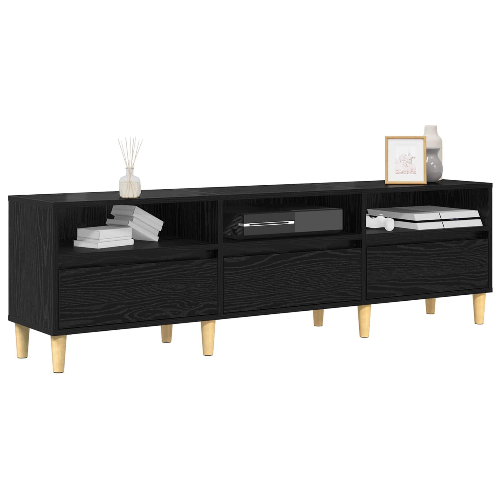 vidaXL TV-Schränk Schwarz Eichen-Optik 150 x 30 x 45 cm Holzwerkstoff