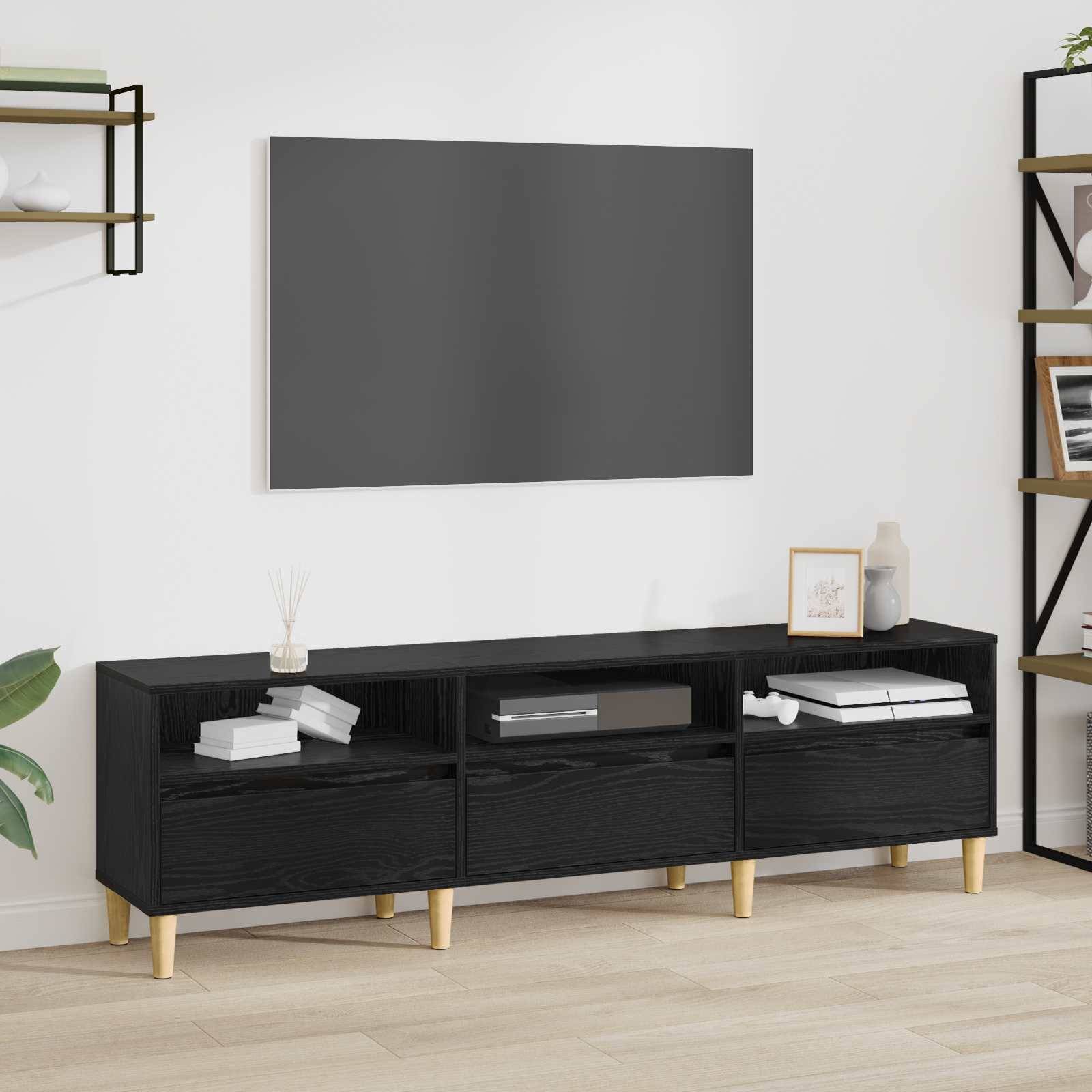 vidaXL TV-Schränk Schwarz Eichen-Optik 150 x 30 x 45 cm Holzwerkstoff