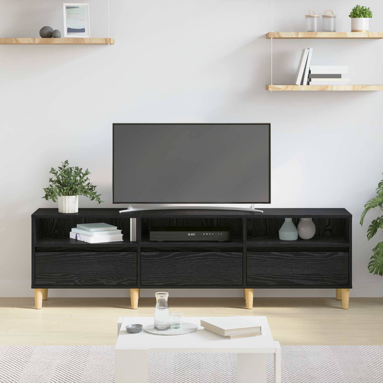 vidaXL TV-Schränk Schwarz Eichen-Optik 150 x 30 x 45 cm Holzwerkstoff