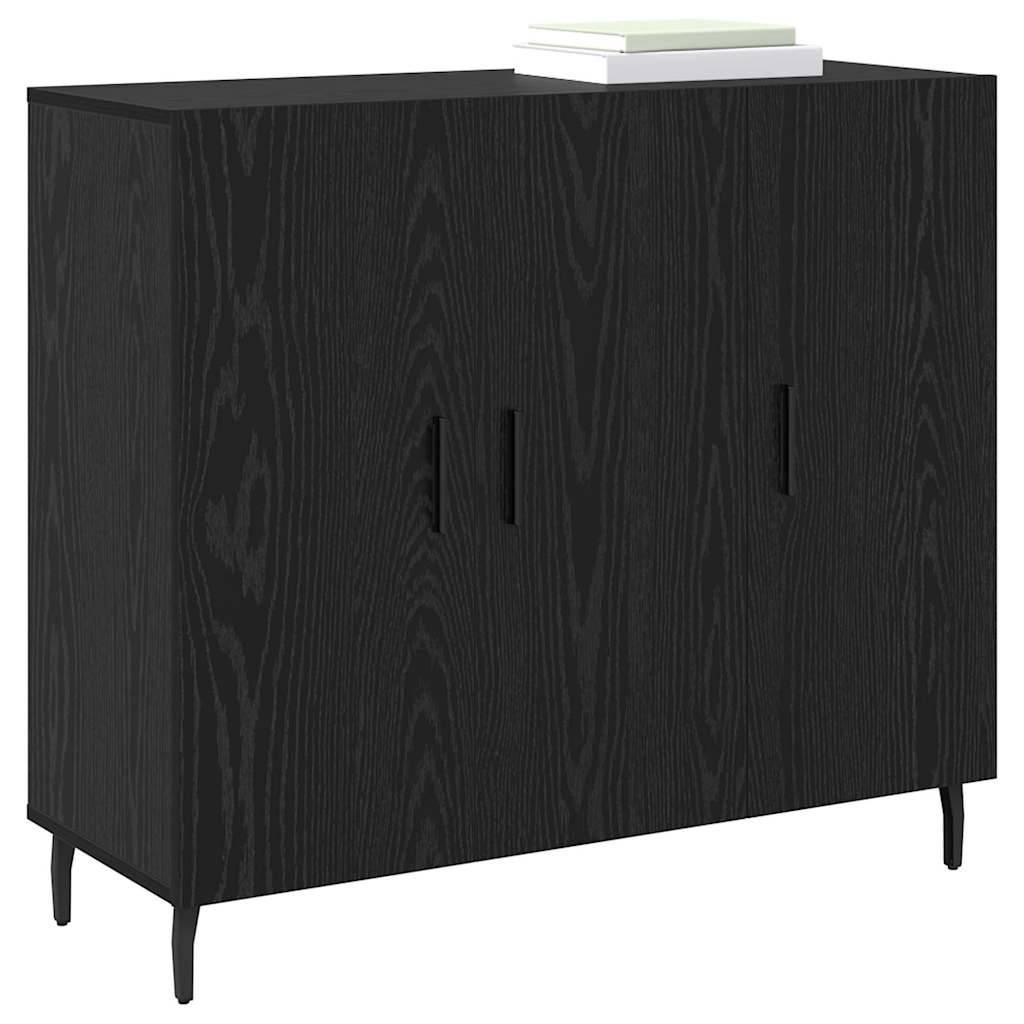 vidaXL Sideboard Schwarz Eichen-Optik 90 x 34 x 80 cm Holzwerkstoff