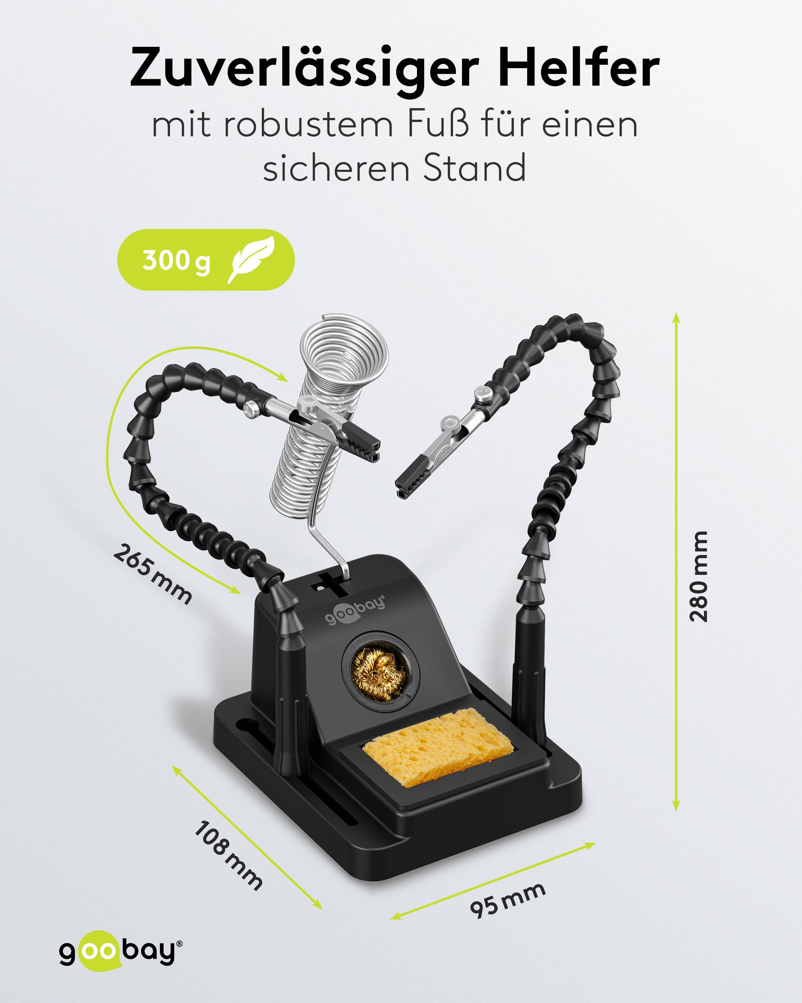 GOOBAY Löthilfe, 76561, mit Schwanenhals-Armen und Lötkolbenständer