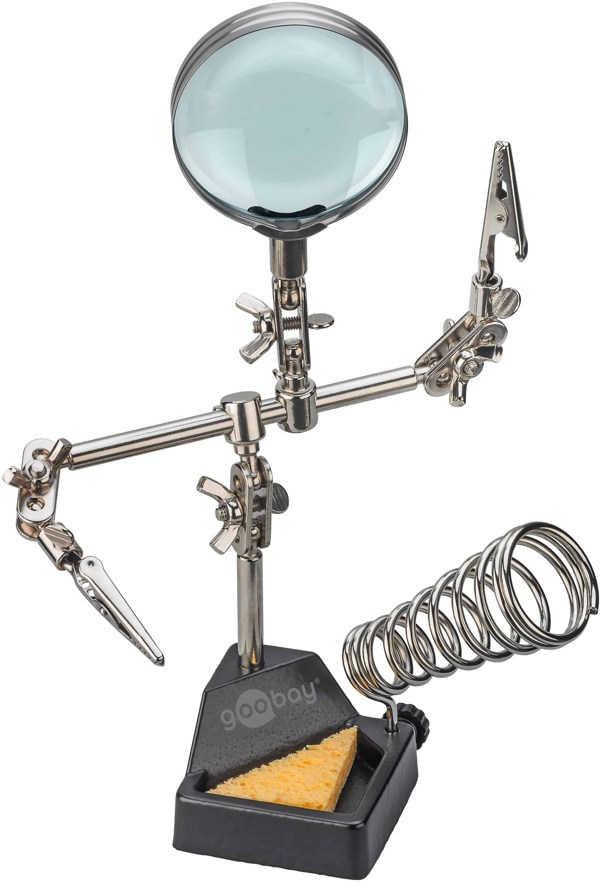 GOOBAY Dritte Hand, 76560, mit Lupe und Lötkolbenständer