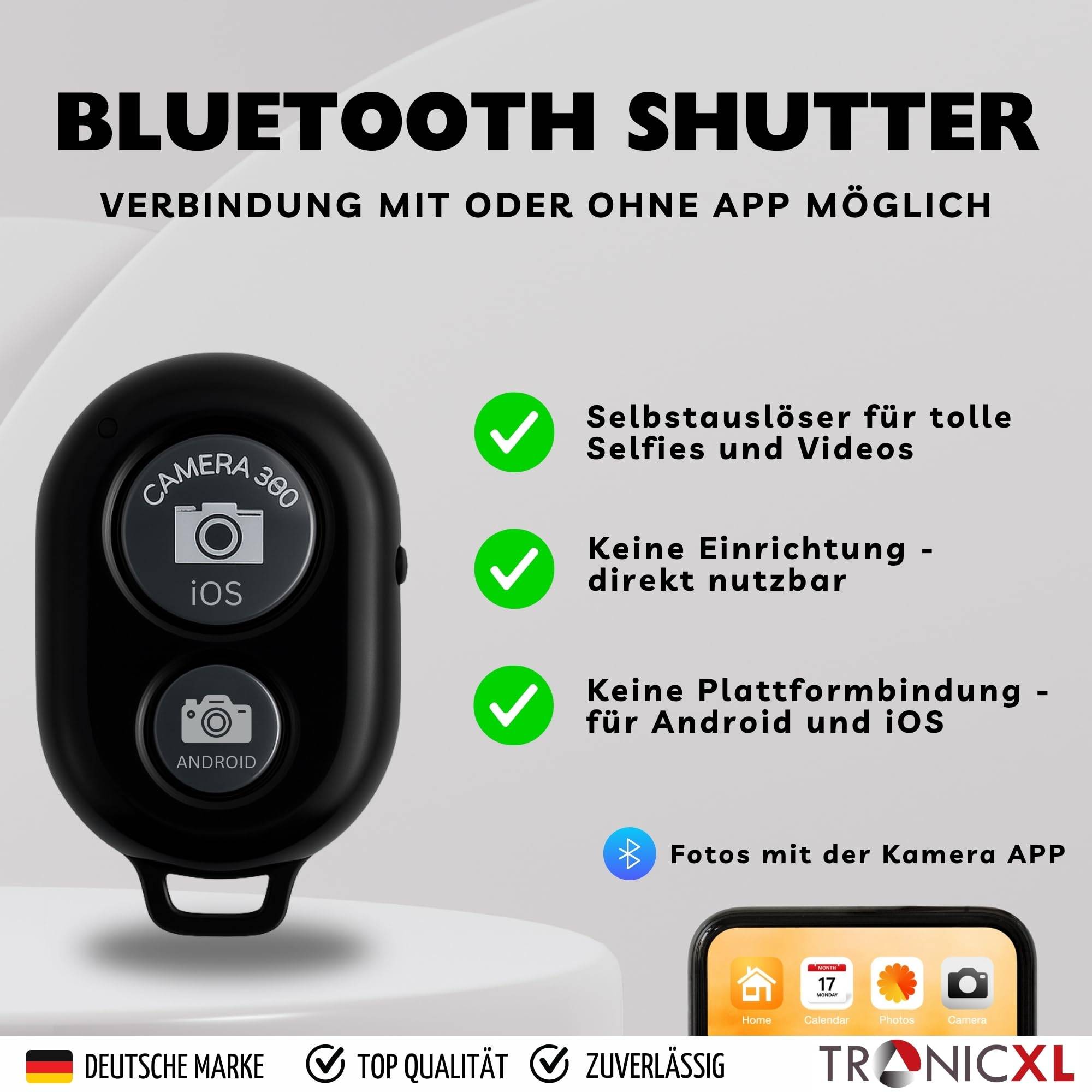 Handy Stativ mit Selbstauslöser Bluetooth Fernbedienung Smartphone Tripod klein Kamerastativ