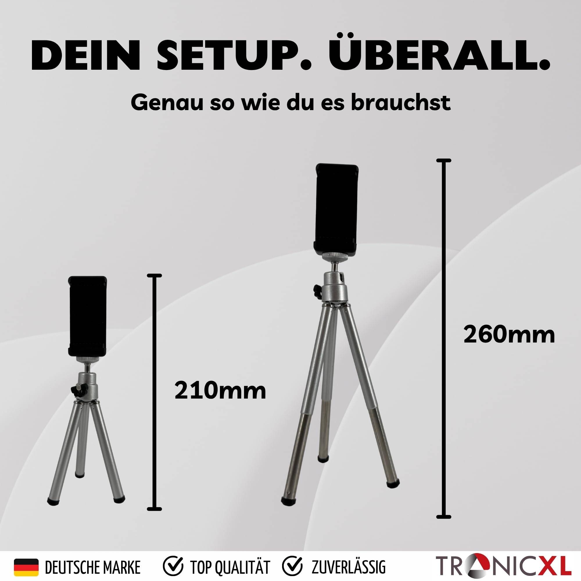 Handy Stativ mit Selbstauslöser Bluetooth Fernbedienung Smartphone Tripod klein Kamerastativ