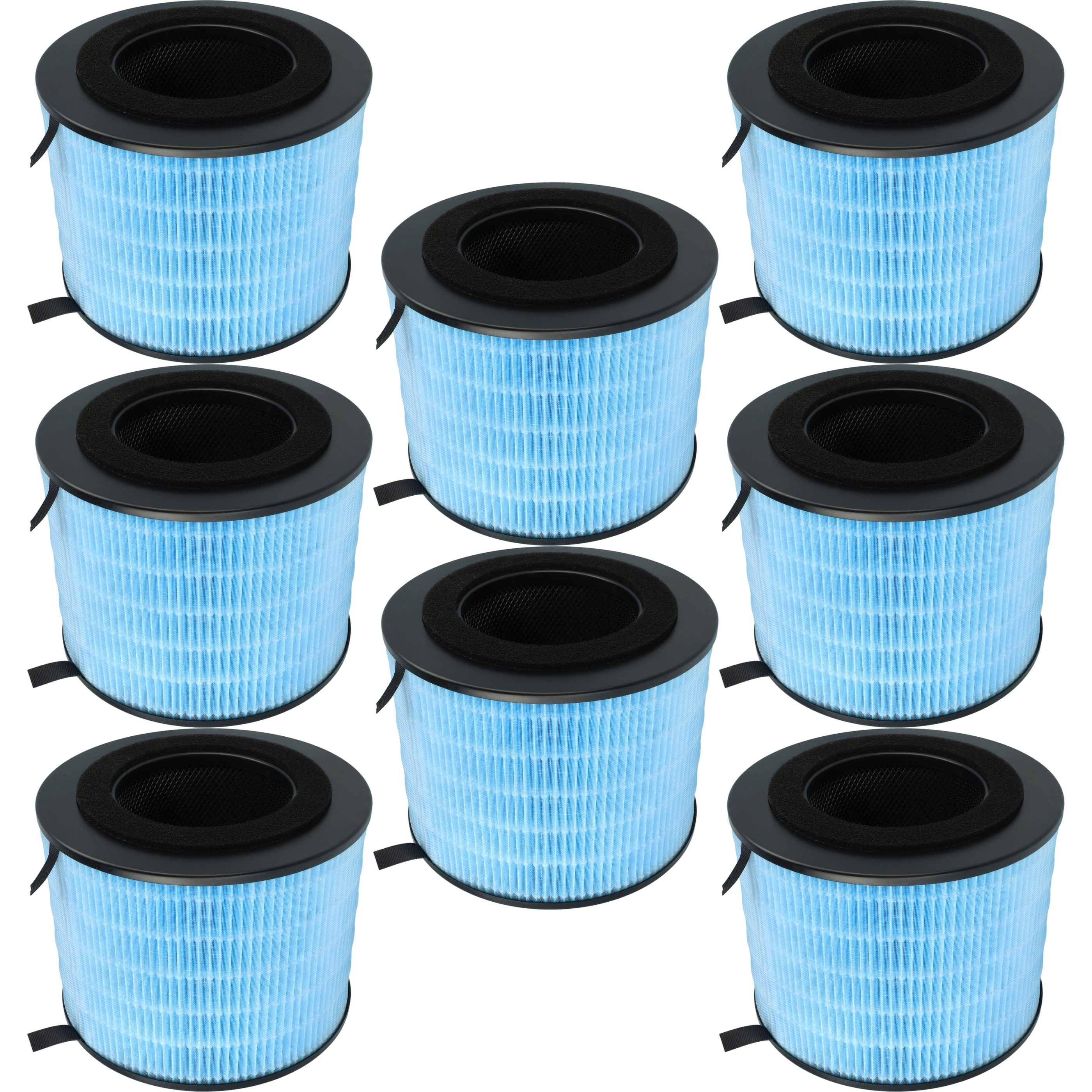 vhbw 8x Luftilter kompatibel mit Philips AMF220 Luftreiniger - Kombifilter Aktivkohle + Schwebstofffilter