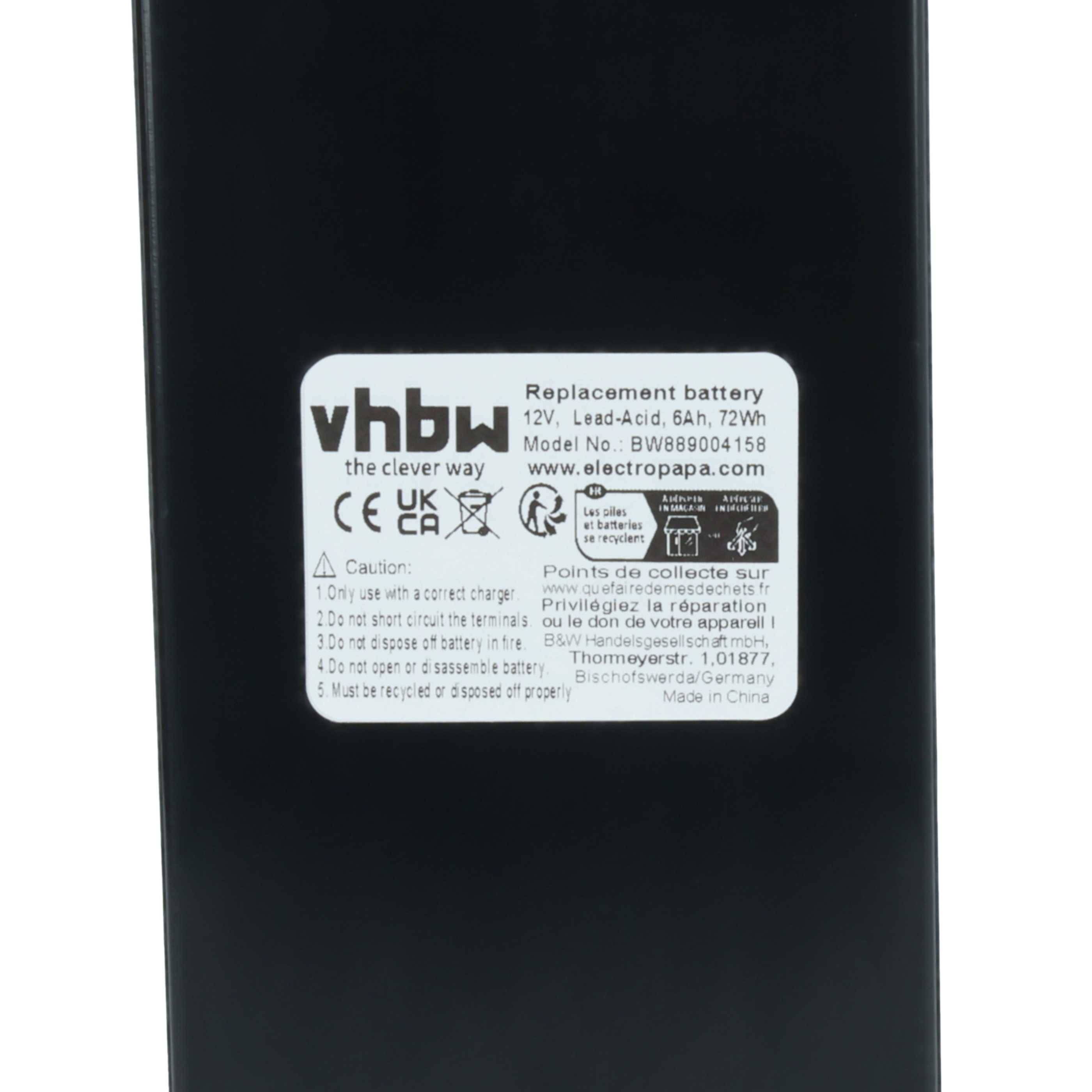 vhbw 2x Akku Bordbatterie kompatibel mit E-Scooter Wohnwagen, Boot, Camping, Wohnmobil (6 Ah, 12 V, AGM), 15,2 x 10 x 6,6 cm