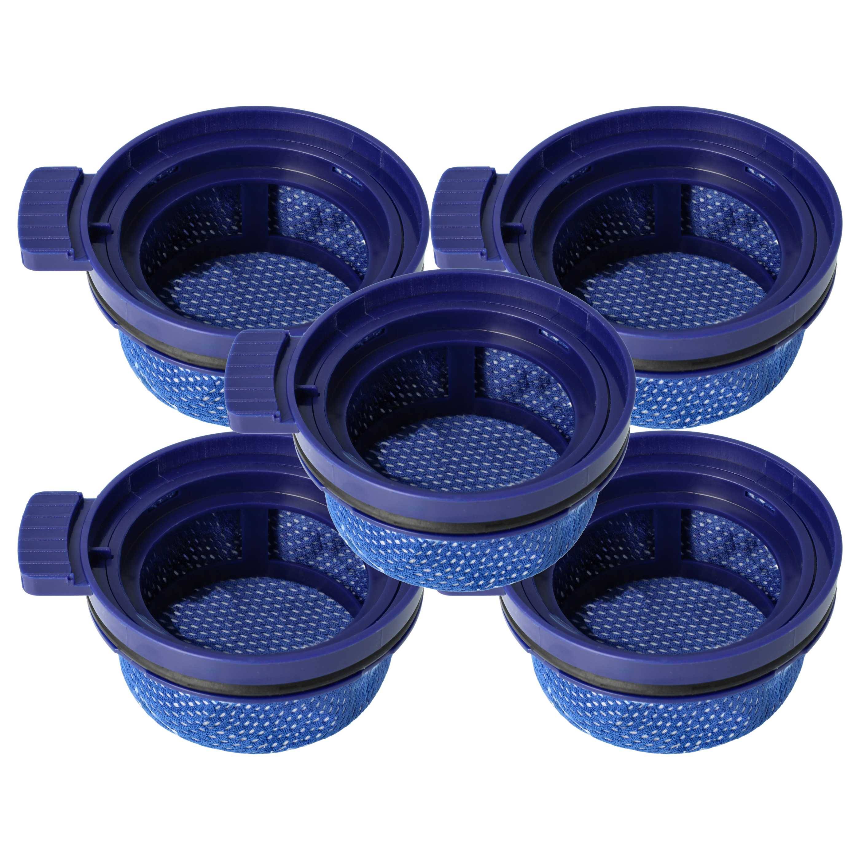 vhbw 5x Staubsaugerfilter kompatibel mit Samsung VS20A957D23, VS20A957D2W, VS20A957D2N, VS20A957D2B Staubsauger - Abluftfilter Blau