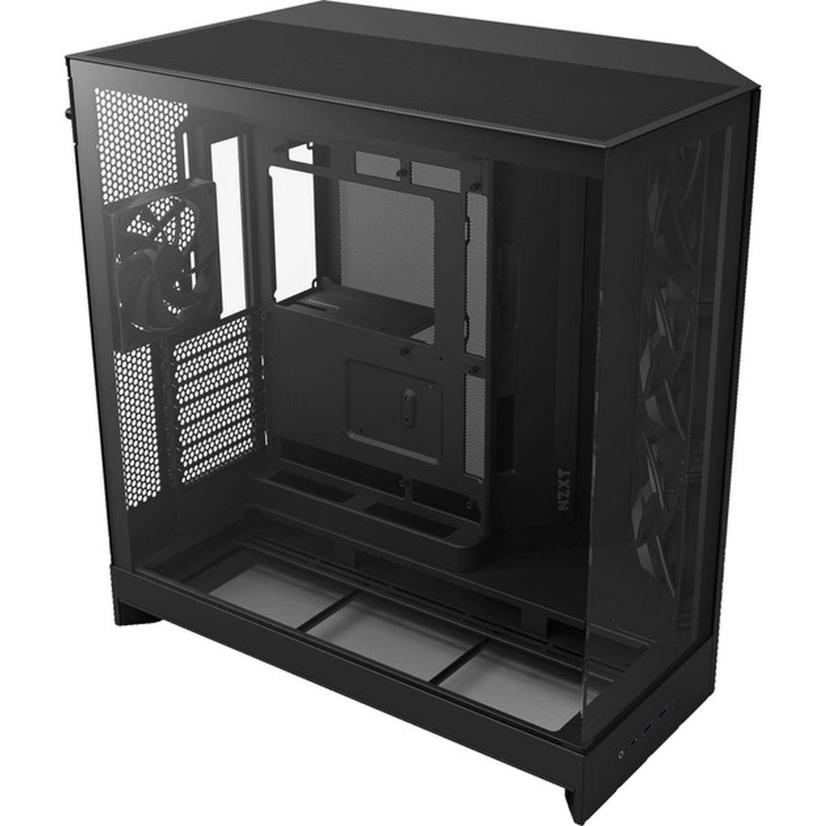 NZXT H9 FLOW (2025) schwarz | PC-GehäuseMidi-Tower für Mini-ITX, microATX, ATX,
