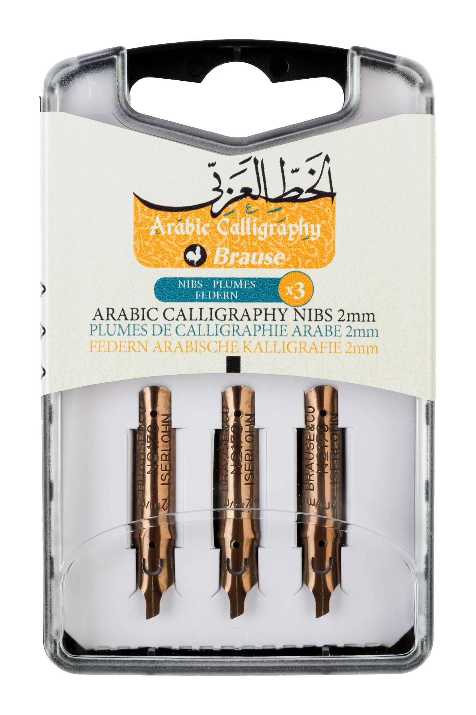 Calligraphe 5x Federn für die arabische Kalligrafie, 3 Federn 2 mm 317020B