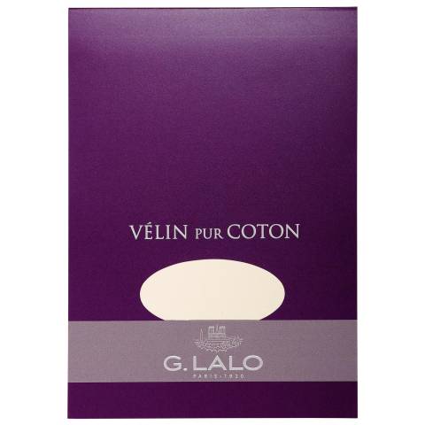G.Lalo 5x Block Vélin pur Coton 50% Hadern A5, 40 Blatt, 125g Creme 11000L