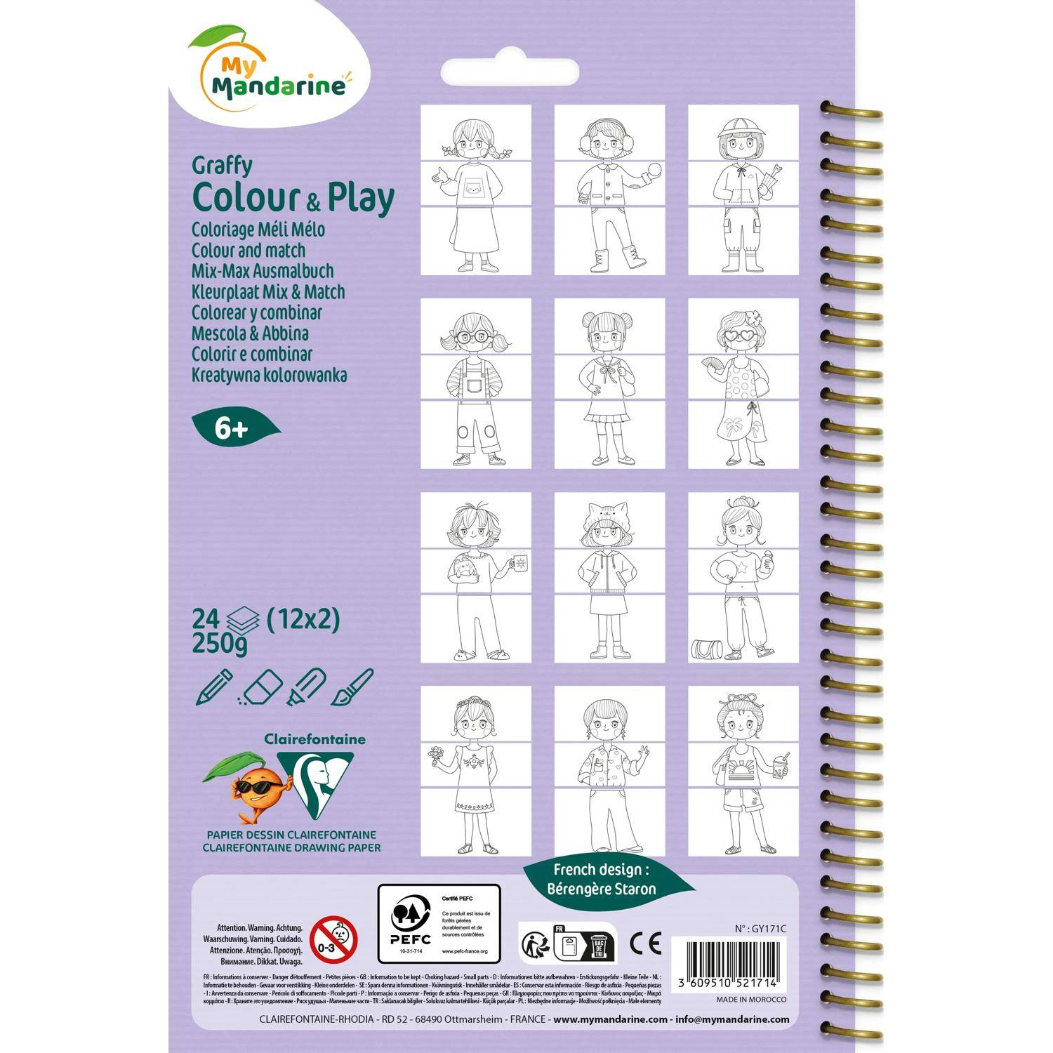 My Mandarine 5x Colour & Play, Mix-Max Ausmalbuch, Mode - Violett GY171C