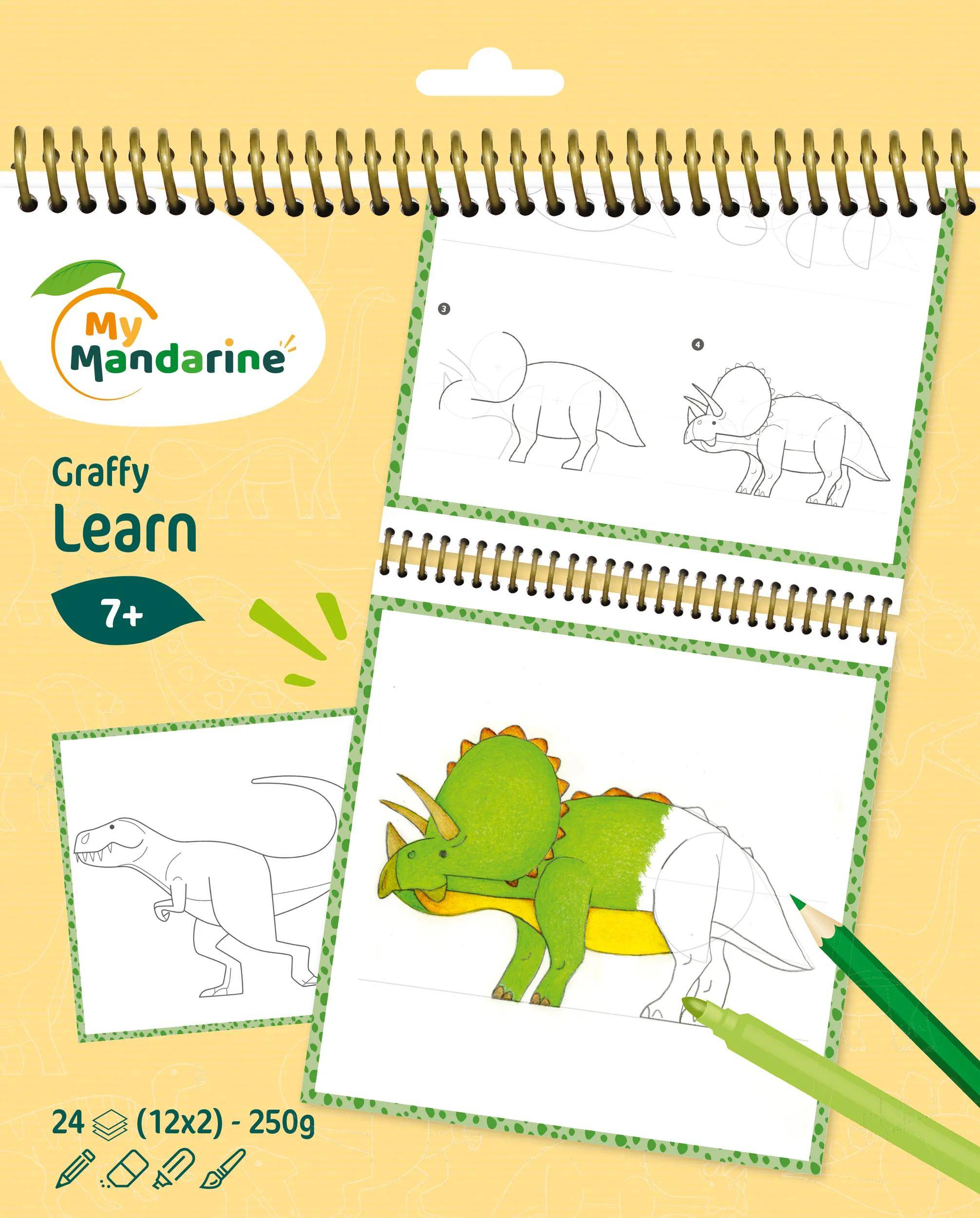My Mandarine 5x Graffy Learn, Dinosaurier - Gelb GY169C