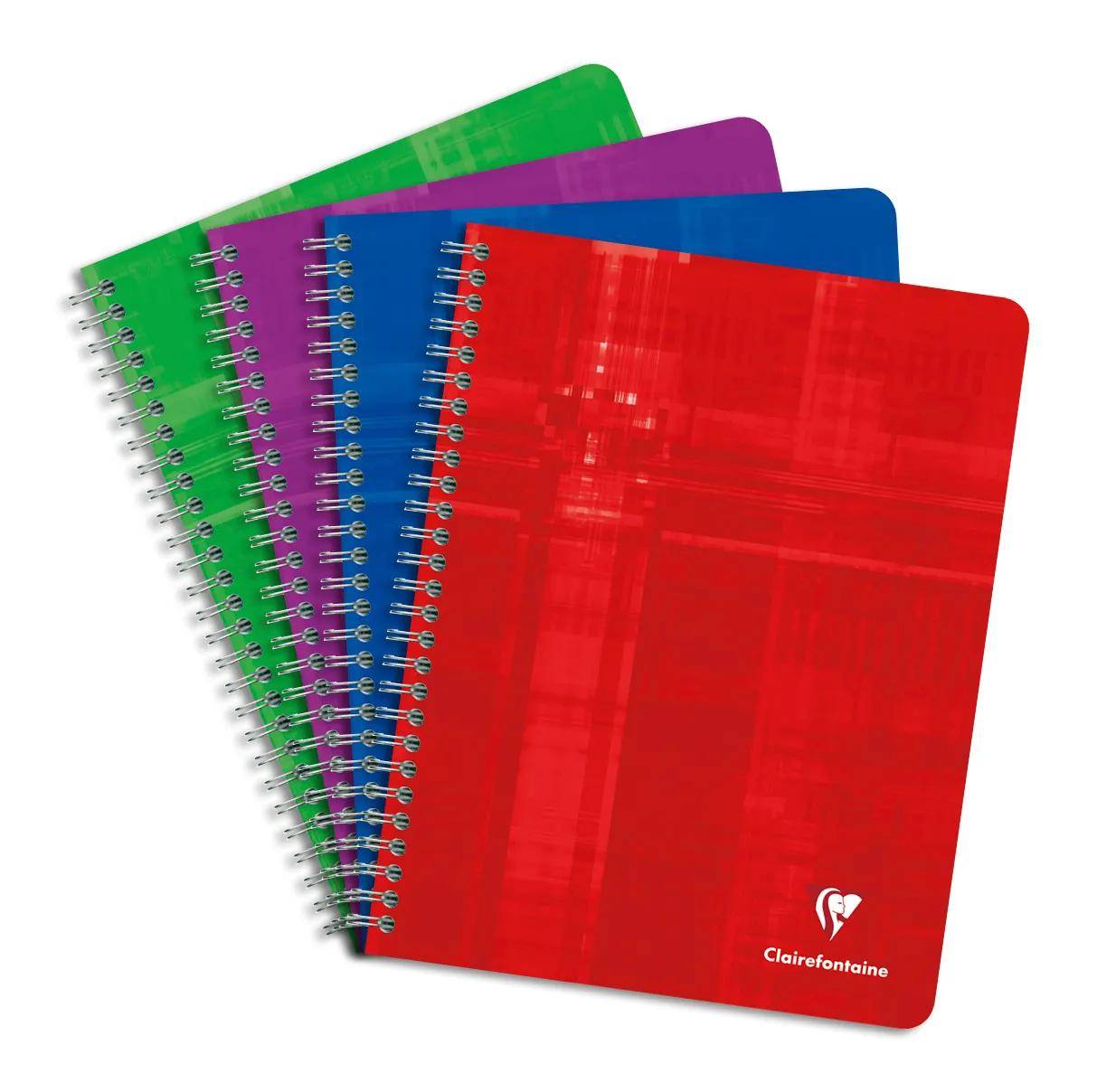 Clairefontaine 5x Spiralheft 17x22cm, 90 Bl FR Lineatur Seyès Sortiert 68761C