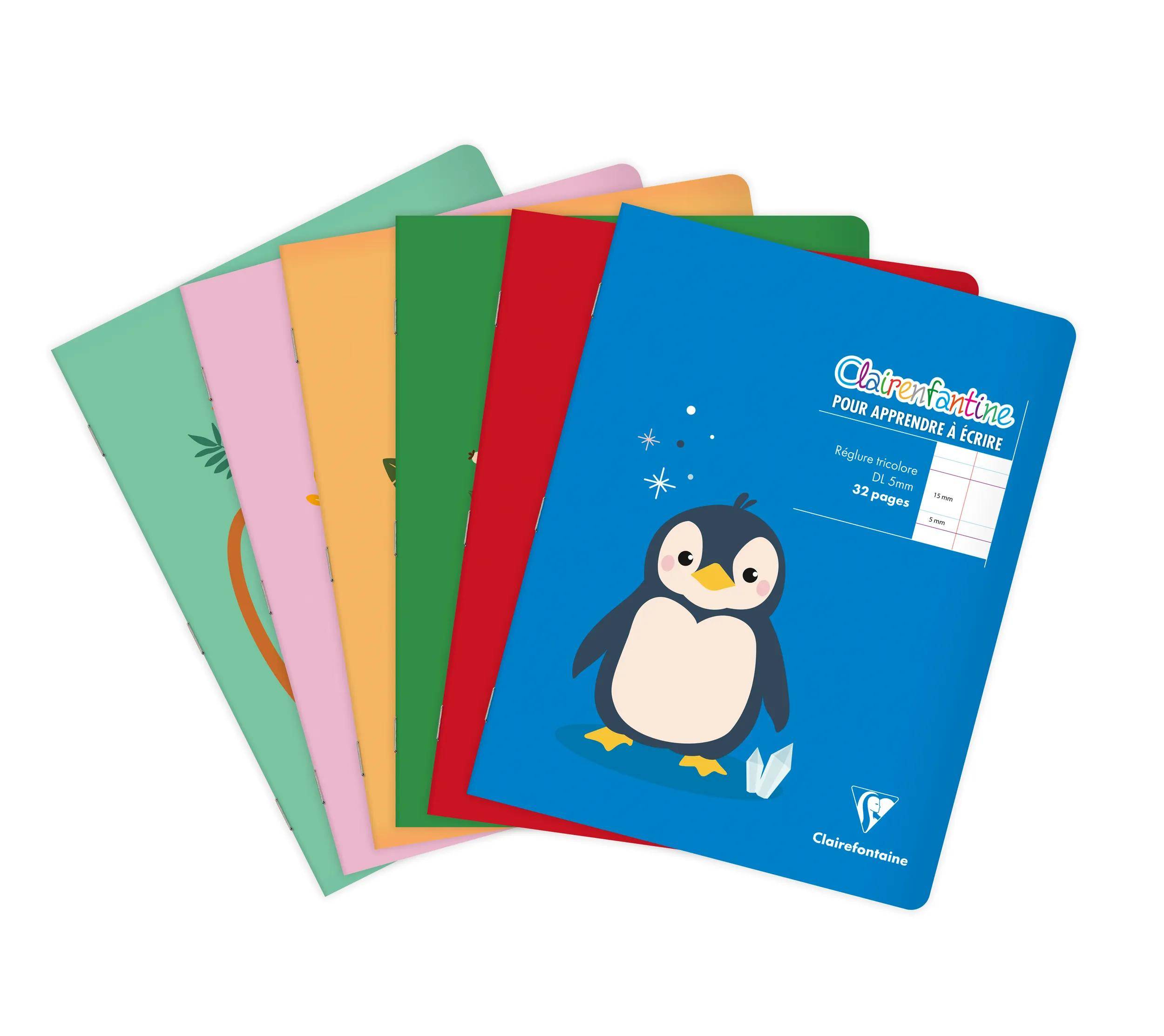 Clairefontaine 25x Notizheft 17x22cm, 16 Bl Doppellinie 5mm Sortiert 3997C