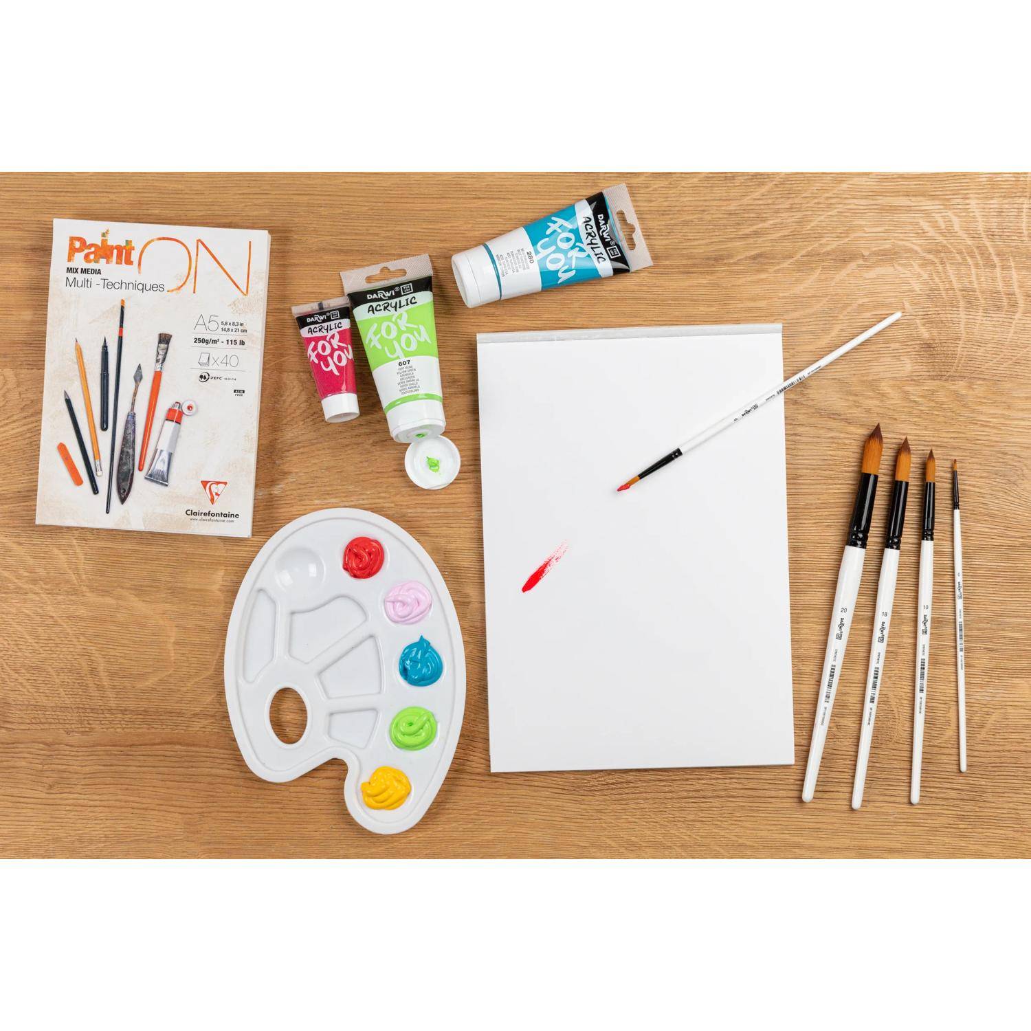 Darwi 12x Darwi For You, Flachpinsel 11 mm, Größe 12 - Weiß DF1305150012C