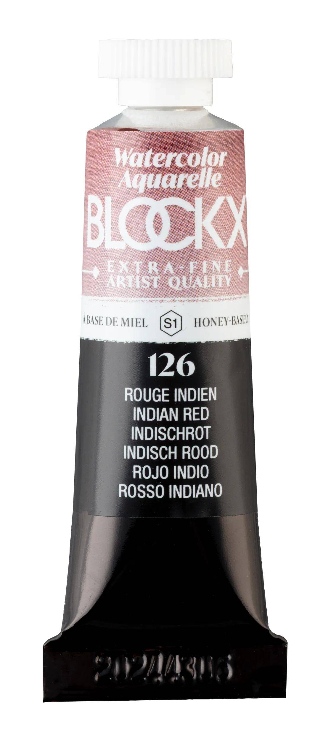 Blockx 3x Extrafeine Aquarellfarbe, Tube 15ml - Indisch Rot 44126BXC
