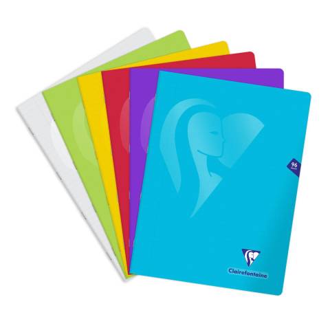 Clairefontaine 10x Heft 24x32 cm, 48 Bl 90g, liniert, PP Sortiert 303365C