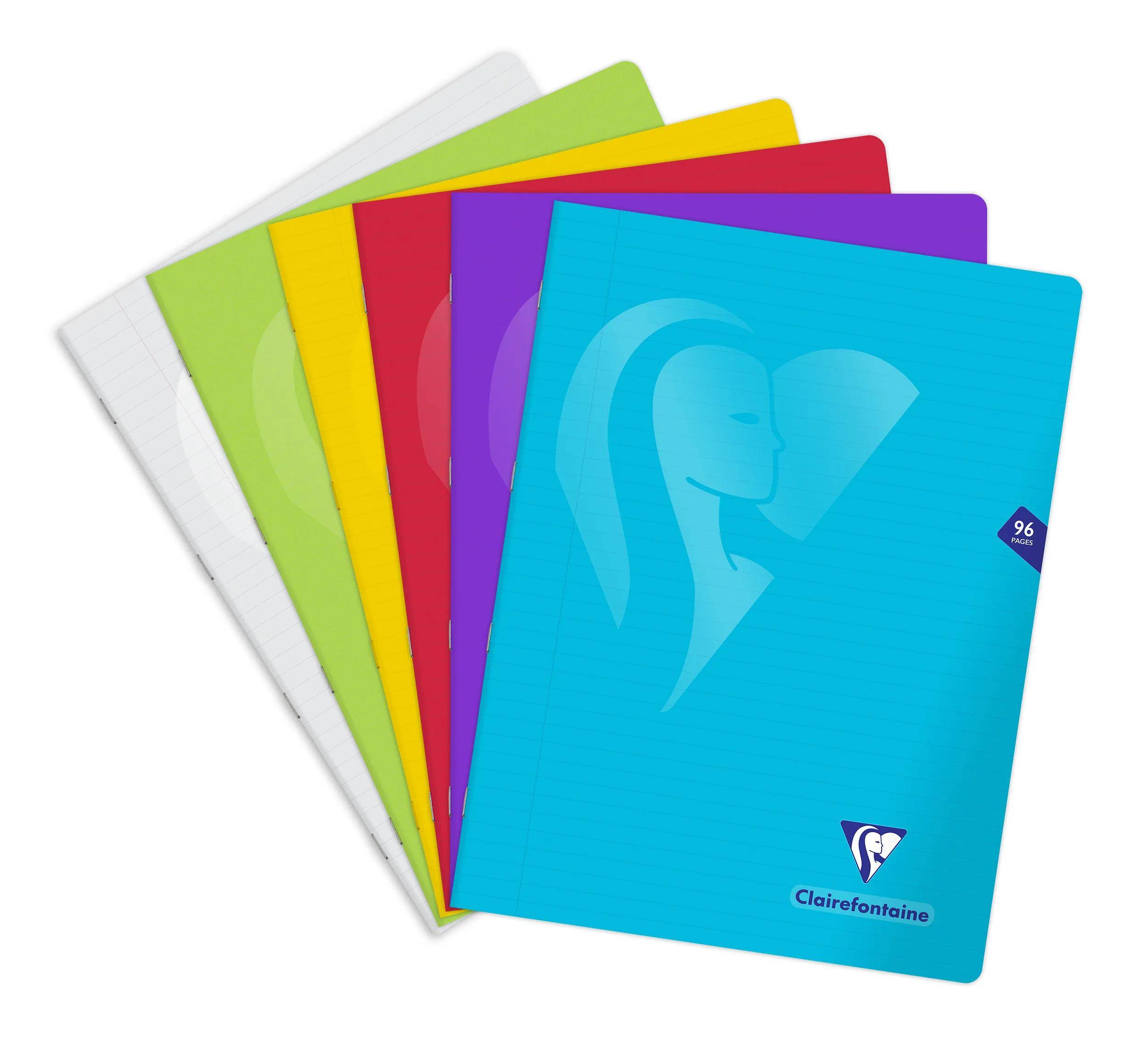Clairefontaine 10x Heft 24x32 cm, 48 Bl 90g, liniert, PP Sortiert 303365C