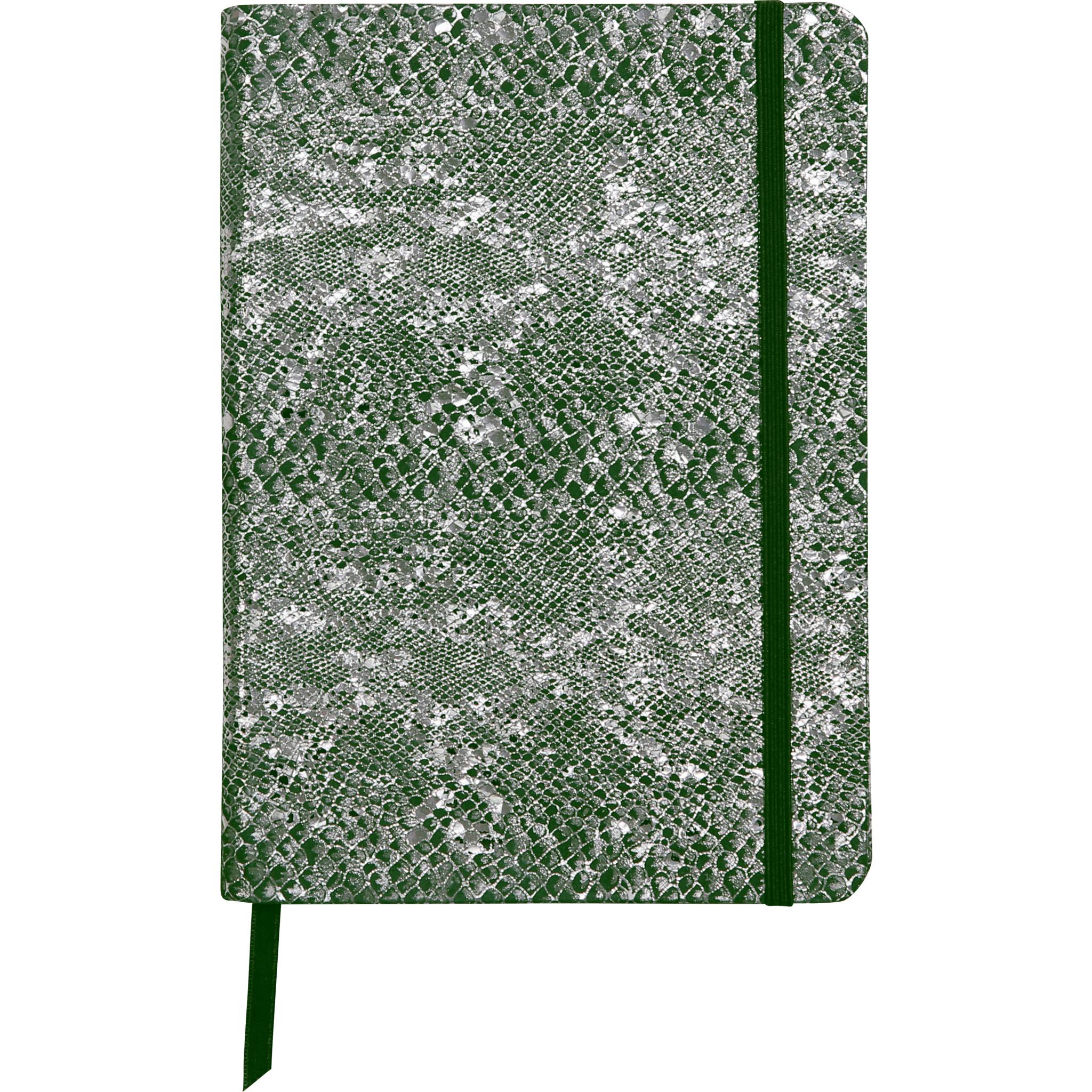 Clairefontaine 4x Notizbuch A5 Leder, 72 Bl 90g liniert, grün + silber 400118C