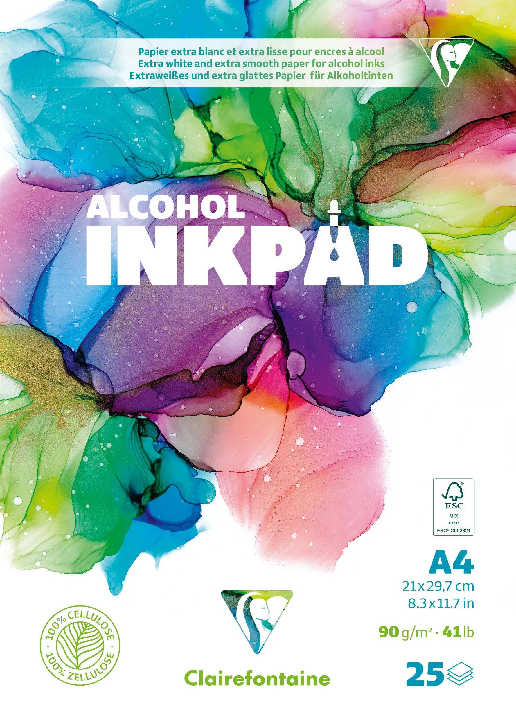Clairefontaine 5x Alcohol Inkpad, Block A4, 25 Blatt 90g, extraweiß 976107C