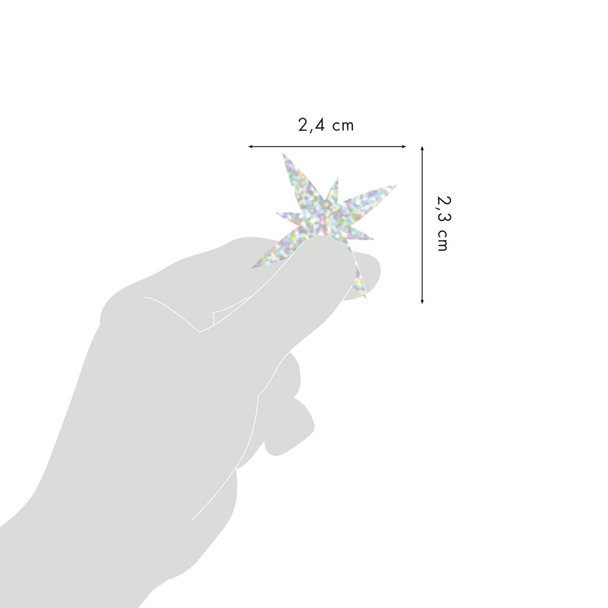 Maildor 10x 4 Stickerbogen 10,5x16cm, Holografisch, Sterne Mehrfarbig AE236C