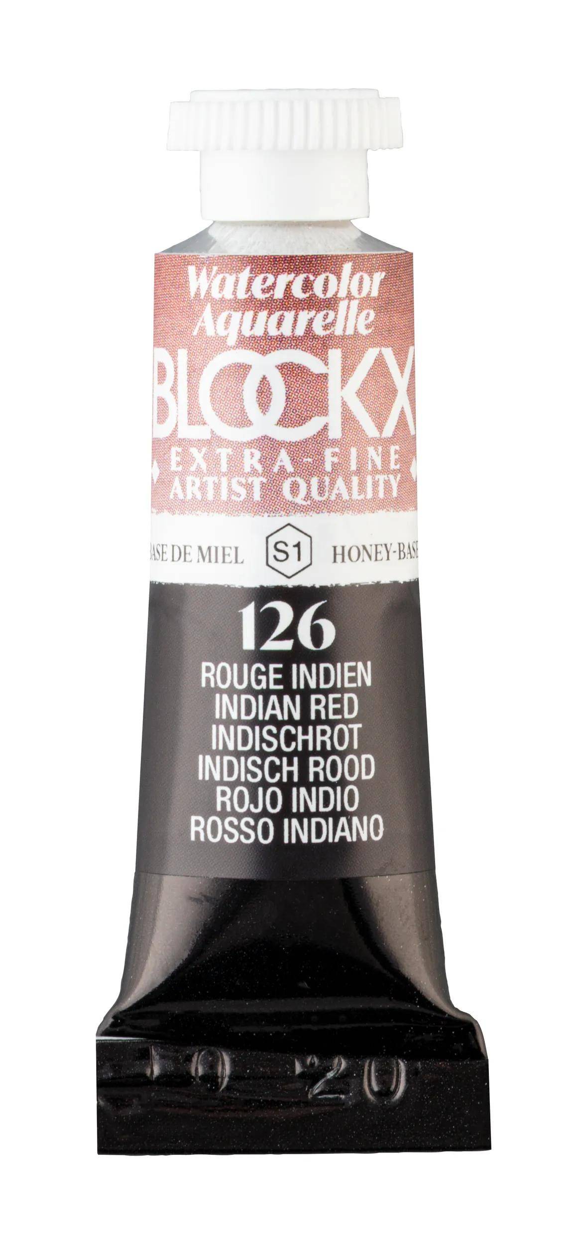 Blockx 3x Extrafeine Aquarellfarbe, Tube 5ml - Indisch Rot 43126BXC