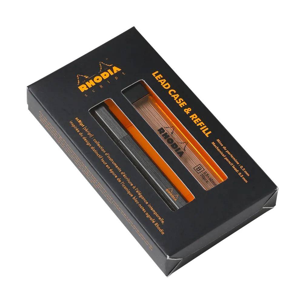 Rhodia scRipt, Etui & Ersatzminen für Druckbleistifte, schwarz Schwarz 9358C