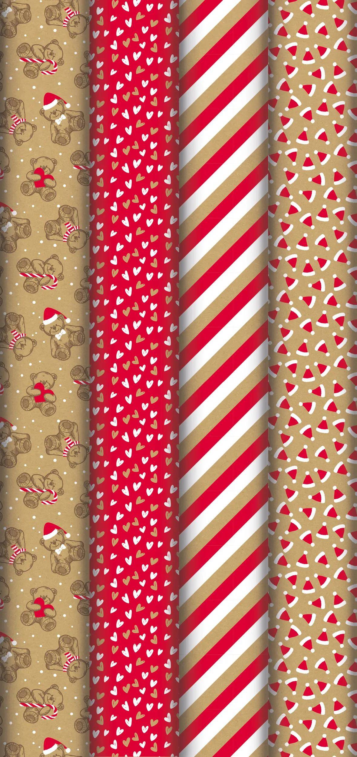 Clairefontaine 30x Geschenkpapier Kraft 70g, Bär 2x0,70m Sortierung 223929C