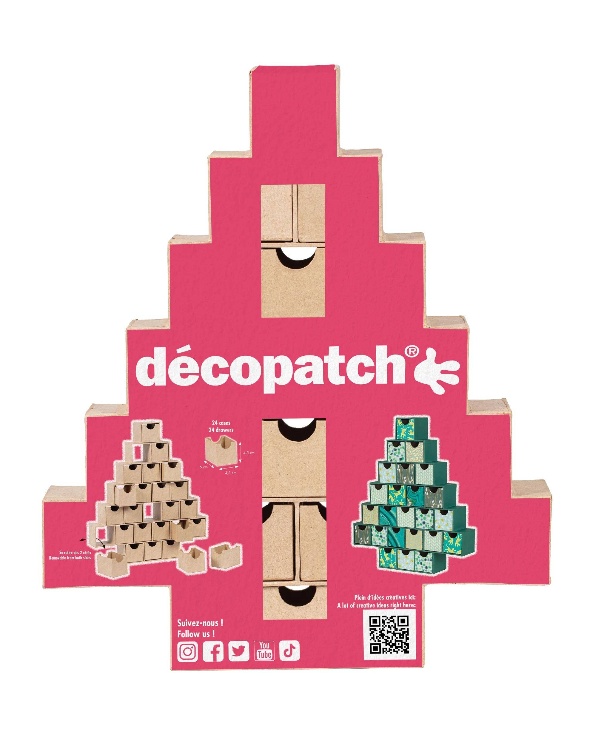 Décopatch Adventskalender 5x30x35cm Kartonbraun HD095C