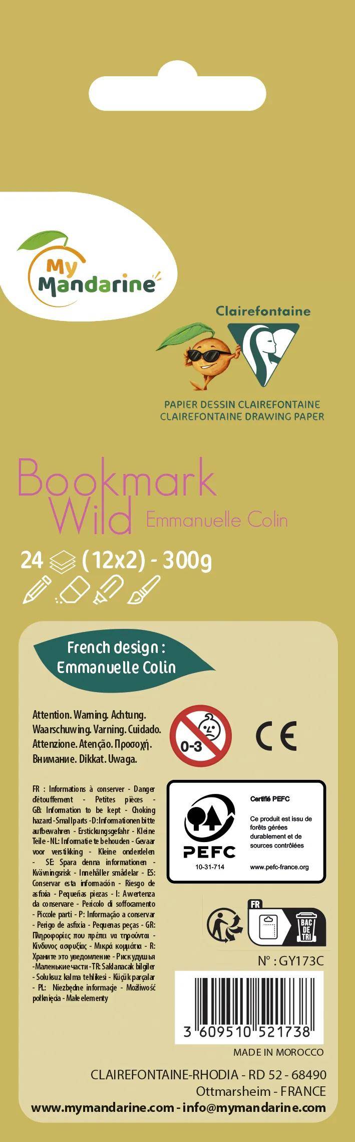 My Mandarine 5x Lesezeichen, Bookmark Wild - Gold GY173C