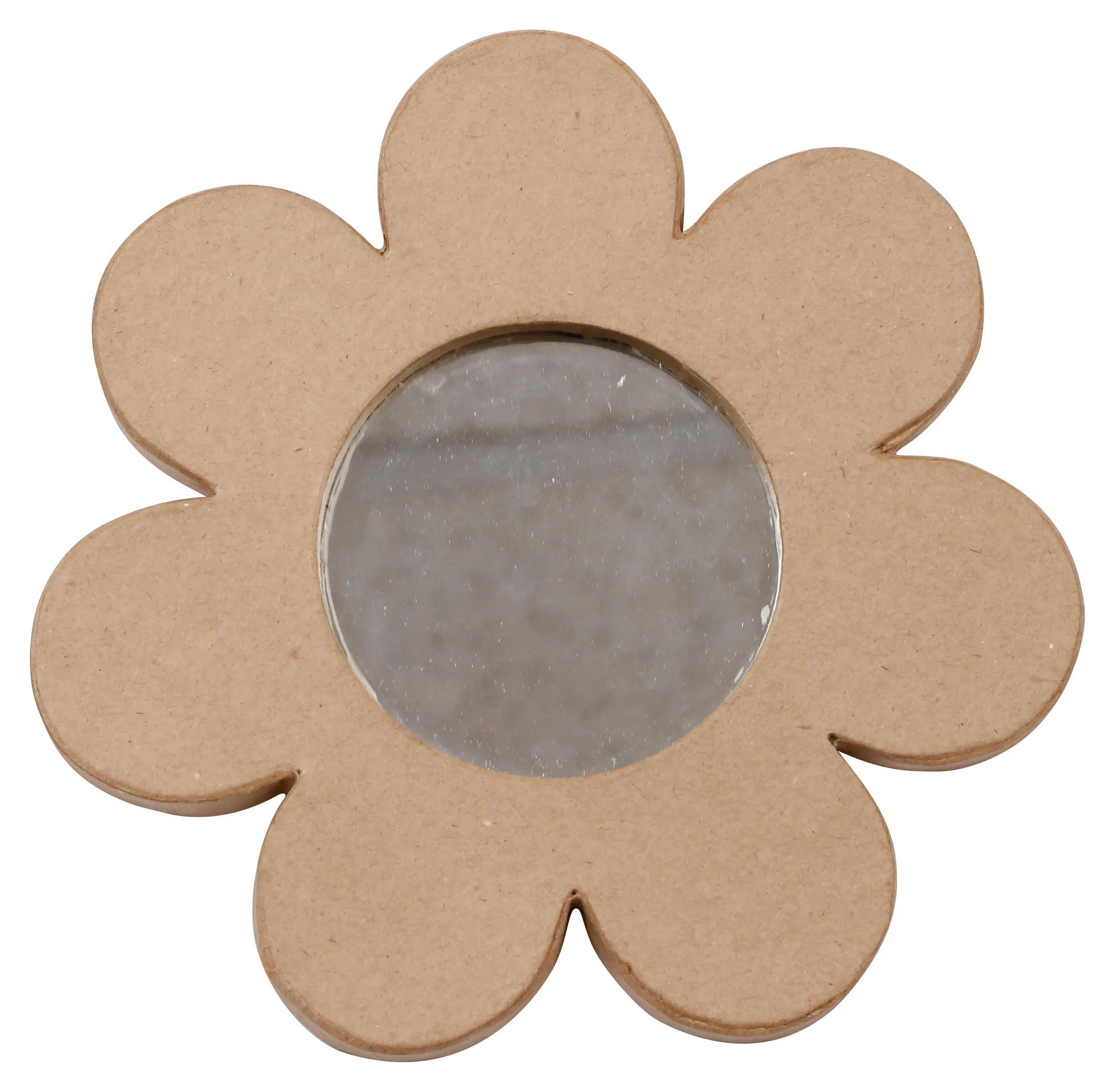 Décopatch 2x Braunes Pappmaché, Blumenspiegel zum Aufhängen - Kartonbraun HD080C