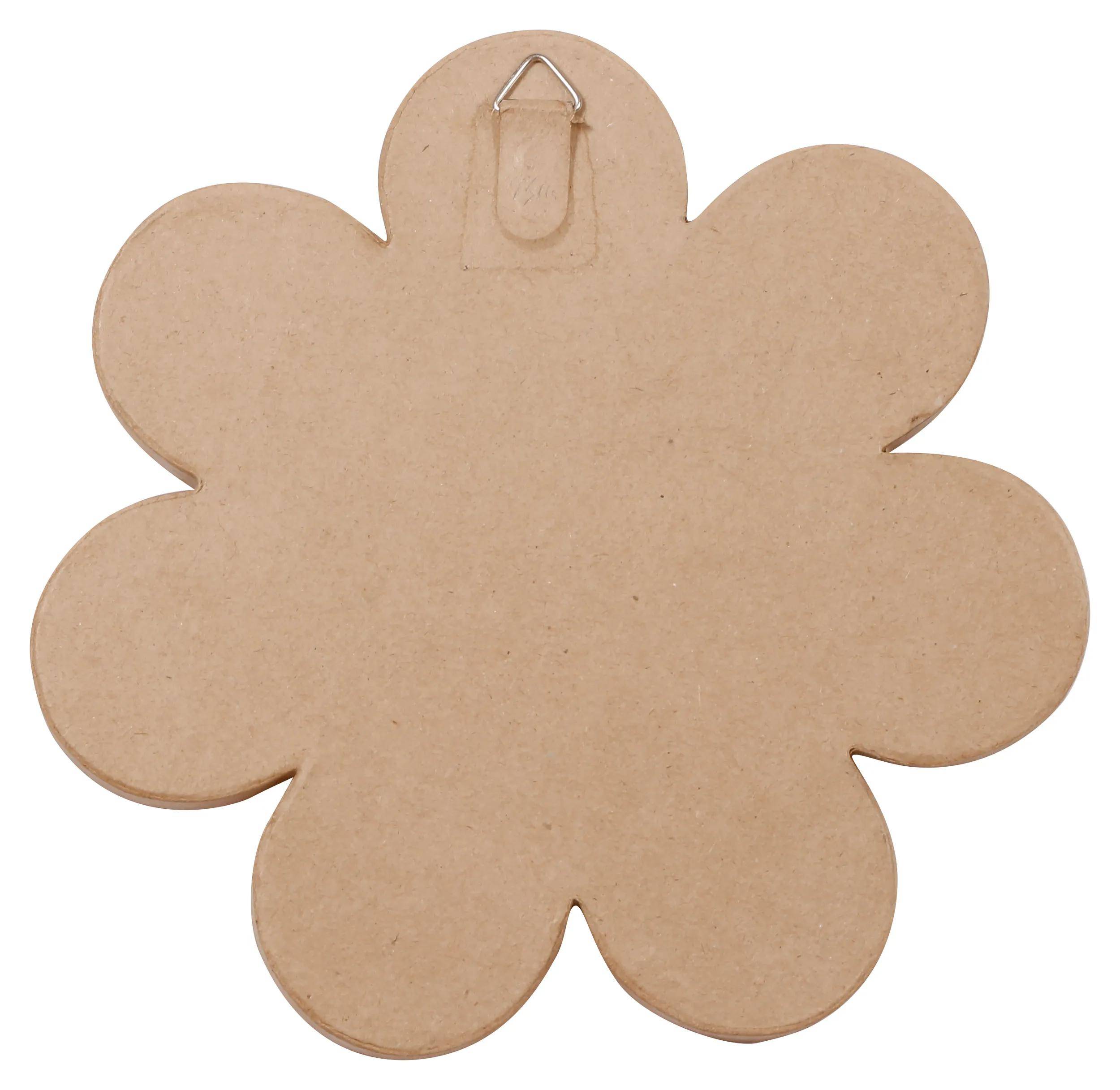 Décopatch 2x Braunes Pappmaché, Blumenspiegel zum Aufhängen - Kartonbraun HD080C