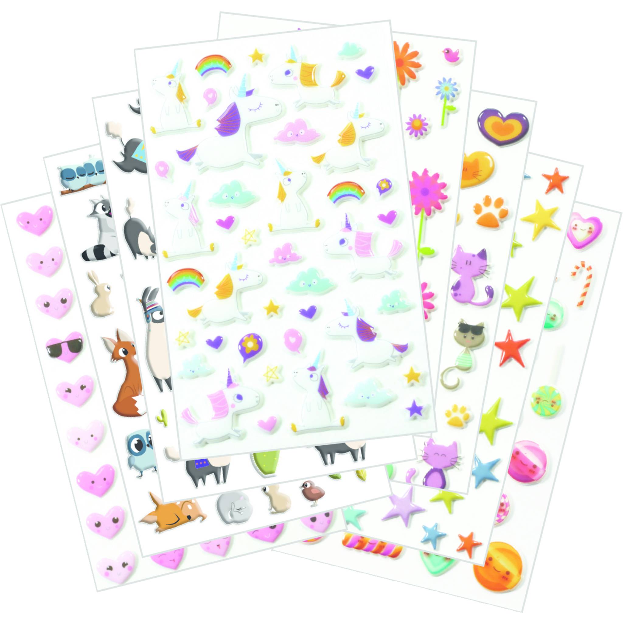 Maildor Cooky, 8 Stickerbogen 7,5x12cm, Sortiment gemischt 2 Mehrfarbig CY102C