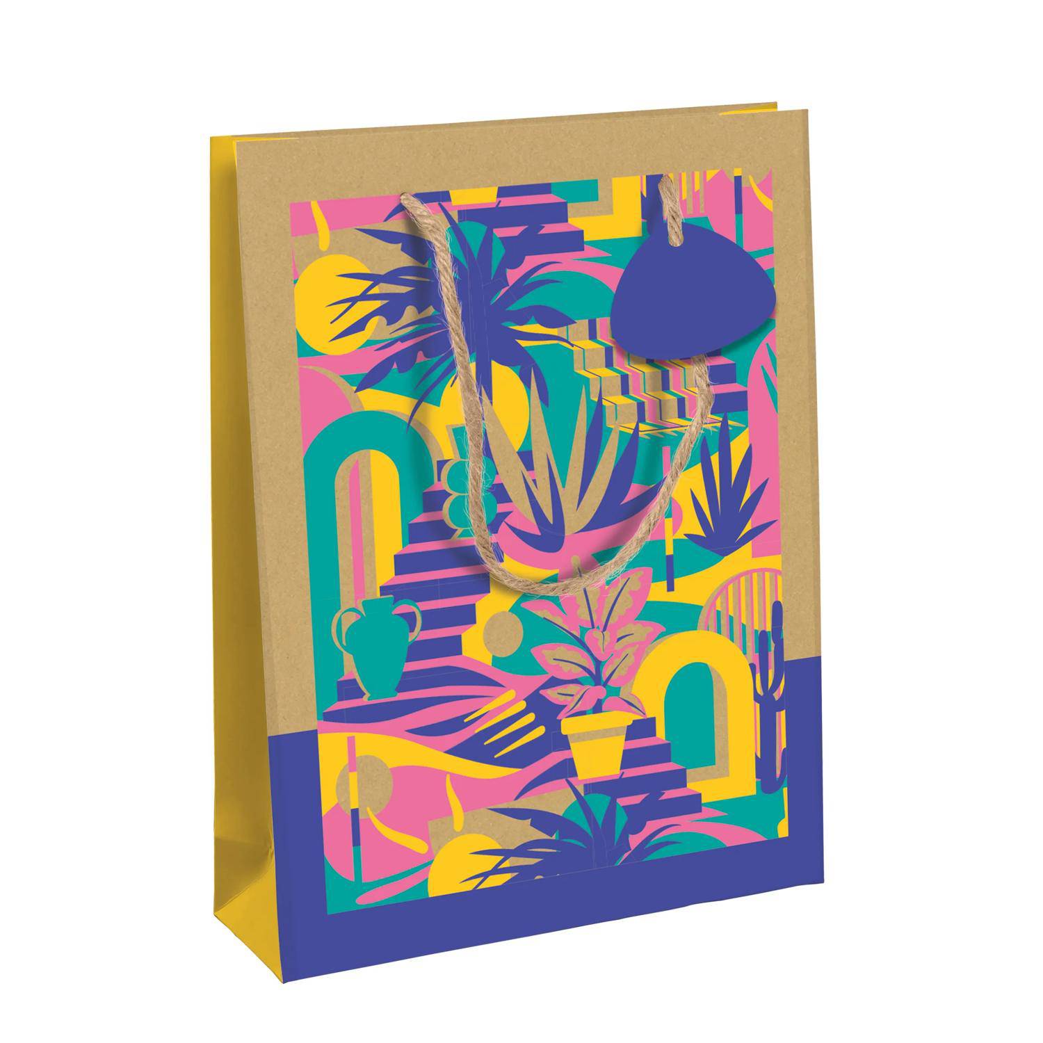 Clairefontaine 6x Kraft, große Geschenktasche 26,5x14x33cm Mehrfarbig 223925-2C